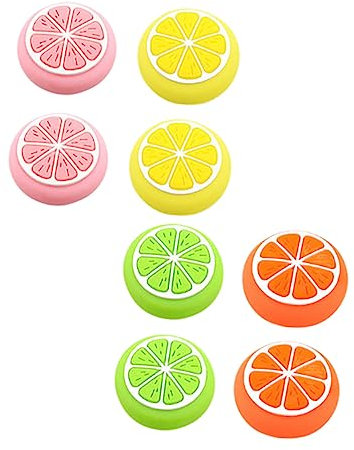 BEBEMOKO Joystick Kappen Lemon Design Daumen Joystick Schutzkappen Für Switch Controller Ergonomische Daumengriffe Für Verbesserten Halt Und Komfort