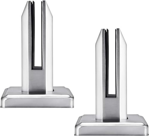 2 Pezzi Morsetto per Vetro in Acciaio Inox, Ringhiera per Piscina Vetro, per Vetro da 8-12 mm/0,3-0,5 di Spessore, Recinzioni in Vetro da Parete per Casa Scale Piscina Balaustra Balcone Giardino