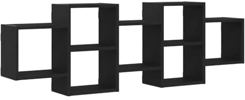 vidaXL Wandregal Schwarz Eichen-Optik 129x18x42 cm Holzwerkstoff