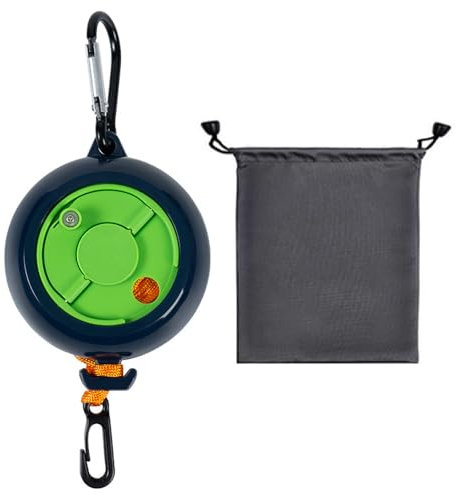 QeeHeng Corde à linge rétractable de camping de 10 m, corde à linge portable pour l'extérieur, corde à linge extensible pour les vacances, l'extérieur, la buanderie, le jardin, les voyages