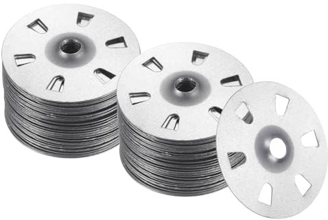 sourcing map 200 Stück Schaumstoffplattenbefestigungen, Unterlegscheiben, 3,5 cm, verzinkter Stahl, Wandscheibe zur Befestigung, Installation, Schaumstoffplatten