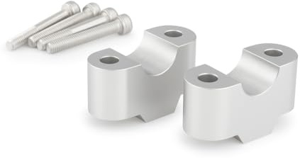 Puig 21810P Risers; accessory to raise the handlebar; improves riding position; Hi-Tech Parts design in anodized aluminum; compatible with various handlebar diameters, Silver