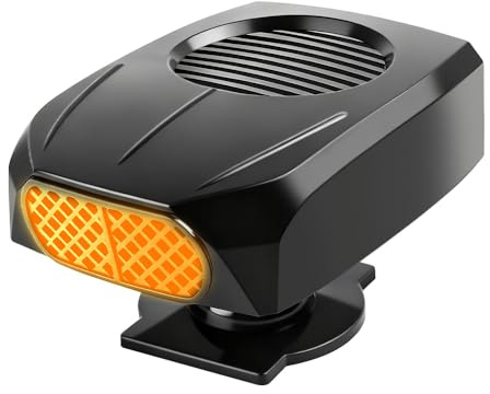 Pengrity Bilvärmare 12 V, 2 i 1 bärbar bilvärmare cigarettändare, bilvärmare 12 V, 360° rotation bilvärme, snabb uppvärmning, avfrostning och defrost