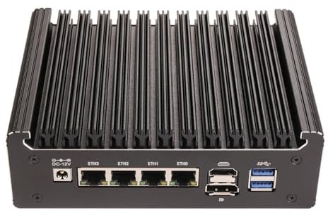 HSIPC Alder Lake-N Series Firewall Micro Appliance, Mini PC, Nano Computer, Router Compatiable with Pfsense OPNsense 32G RAM 1T SSD, 4*i226-V RJ45 Console AES-NI
