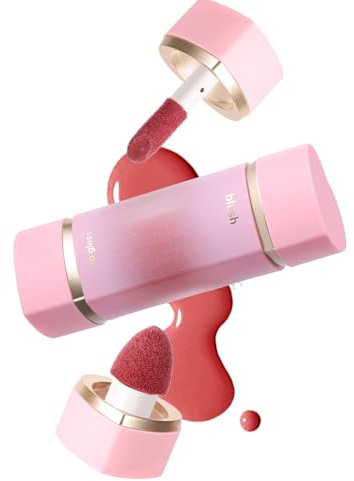 Flüssiges Rouge mit langem Halt für Wangen und Lippen, ein natürliches Aussehen verleiht Sanfte Formeln für empfindliche Haut Praktisches Pinsel Rouge