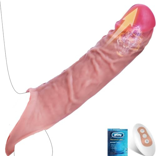 Juguetes Eróticos para Pareja Sexuales Alargador de Pene Masculino, Consoladores para Hombre Funda Pene Vibradorador Hombre, Pro Extender 6CM Juguetes Sexuales Hombre Alargador Sex Toys Funda Penes