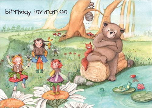 Süße Kinder Geburtstags Einladungskarte mit Teddy Bär: birthday Invitation • Klappkarte mit Umschlag um sich mit Freunden & Familie in netter Runde zu treffen