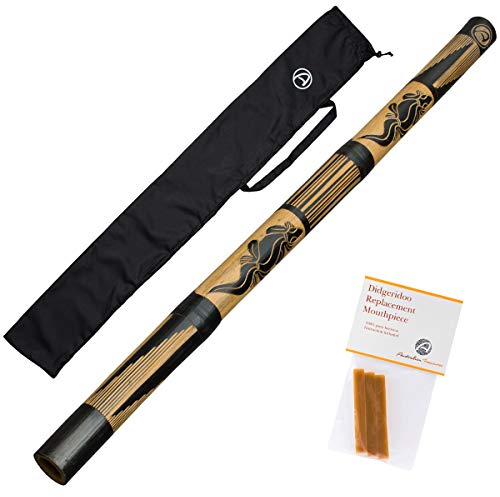 Australian Treasures - Bambus holz didgeridoo 120cm - Bienenwachs - Didgeridootasche - Didgeridoo für Einsteiger