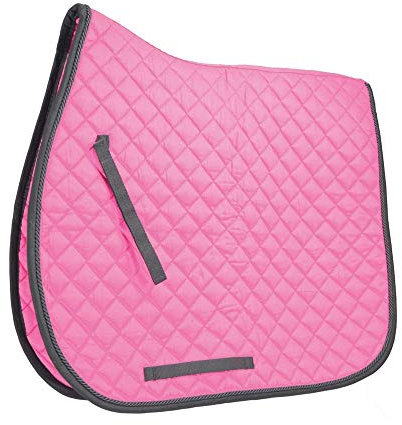 vitesse hy Pro Selle Tapis - Rose avec Cordon Noir Binding - Pony