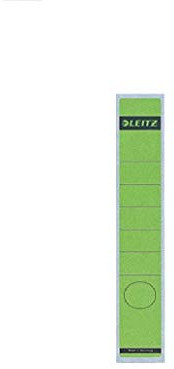 Leitz Rückenschild selbstklebend für Standard- und Hartpappe-Ordner, 10 Stück, 50 mm Rückenbreite, Langes und schmales Format, 39 x 285 mm, Papier, grün, 16480055
