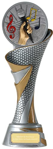 KDS FG Pokal L Trophäe Gesang Singen Superstar Mikrofon mit Emblem 70 mm und Gravur