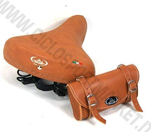 Sattel MONTEGRAPPA mit Federn + Tasche MONTEGRAPPA Fahrrad Graziella-Ära-R - Holland / vintage - Honig