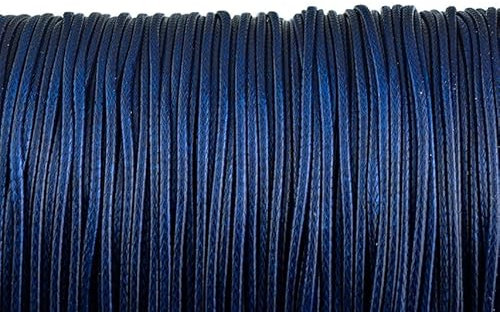 10 m Polyesterkordel gewachst in Marineblau, 1 mm