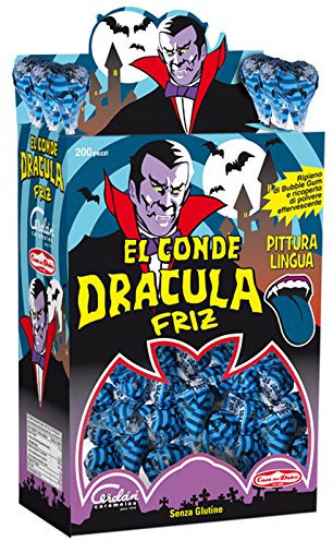 50 LECCA LECCA EL CONDE DRACULA FRIZ PITTURA LINGUA BLU CHUPA CHUPS SFUSI
