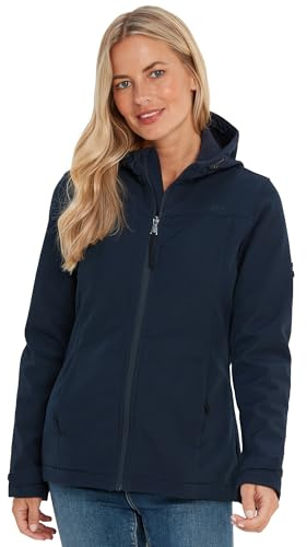 TOG24 Keld Softshelljacke Damen Wasserdicht Regenjacke Fleece Gefütterte Übergangsjacke Leichte Atmungsaktiv Wanderjacke Fahhradjacke mit Kapuze zum Laufen, Wandern