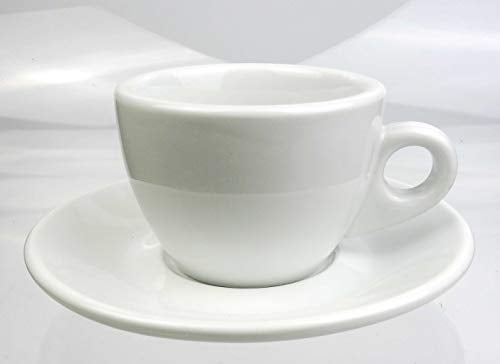 Nuova Point Kleine dickwandige Cappuccinotasse »Portofino weiß | Füllmenge (bis zur Oberkante): 145 ml | 6 Tassen & 6 Untertassen