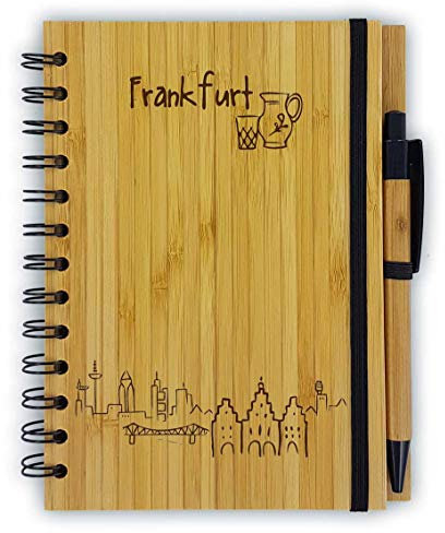 Notizbuch aus Bambus ''Skyline Frankfurt''