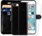 MONASAY Wallet Case for iPhone 7 Plus Wallet Case/iPhone 8 Plus,5.5 -inch [Glass Screen Protector Included] Flip Folio Leather Cell Phone Cover with Credit Card Holder for Apple 7 Plus/8 Plus,Black