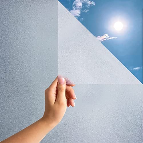 MARAPON ® Pellicola autoadesiva per finestre, opaca, 118 x 200 cm, con eBook con suggerimenti professionali, pellicola protettiva anti-UV con adesione statica, pellicola in vetro smerigliato,