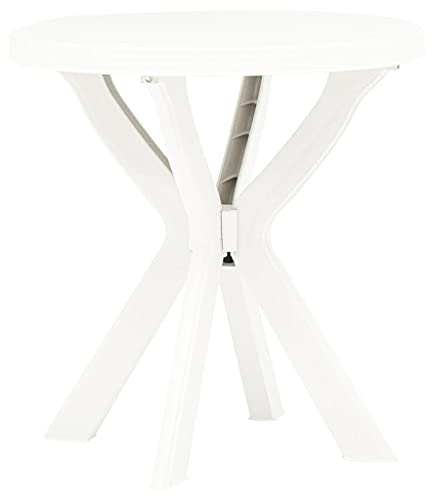 vidaXL Bistrotisch Gartentisch Balkontisch Beistelltisch Stehtisch Terrassentisch Campingtisch Esstisch Tisch Weiß Ø70cm Kunststoff