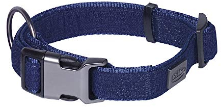 Nobby Halsband Linen Deluxe, blau L: 23-30 cm, B: 16 mm, 1 Stück