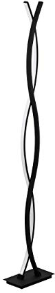 EGLO LED Stehlampe Lasana 3, 2 flammige Stehleuchte Modern, Standleuchte aus Stahl, Aluminium und Kunststoff, Wohnzimmerlampe in Schwarz, Weiß, Lampe mit Tritt-Schalter, warmweiß