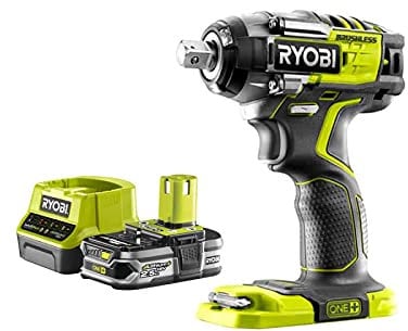 Pack RYOBI Boulonneuse à chocs Brushless 18V ONEPLUS - 4 modes R18IW7-0 - 1 Batterie 2.5Ah - 1 Chargeur rapide RC18120-125