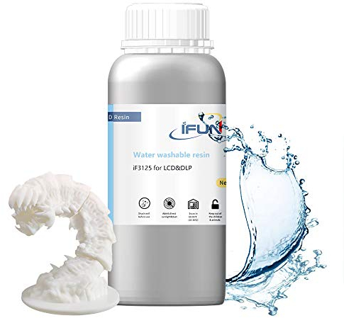 IFUN Wasserabwaschbares Kunstharz, Zähigkeit, ABS-Like für 405nm LCD 3D Drucker Photopolymer Harz weiß 500g