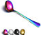 Berglander 6 pezzi Cucchiai da zuppa arcobaleno, posate a cucchiaio rotonde in acciaio inossidabile, cucchiaio da zuppa classico colorato lucido, set di cucchiai da tavola lavabili in lavastoviglie.