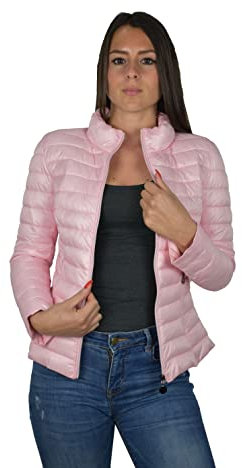 1st American Piumino 100 Grammi da Donna Manica Lunga - Giubbotto Imbottito Con Cerniera Taglia XL Colore Rosa