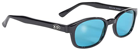 KD's 2129 – Sport-Sonnenbrille und Motorradfahrer – für Damen und Herren – passt unter Helm Motorrad Fahrrad Ski – Türkisfarbene Gläser UV400 – getragen von Jax Teller und Samcro Sons of Anarchy,