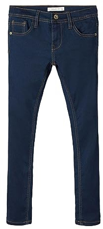 NAME IT Mädchen Nkmrobin Dnmthayer Swe Pant Noos Hose, Dark Blue Denim, 92 EU