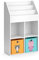 Vicco Kinderregal Luigi, Spielzeugregal für Faltboxen, Weiß, 72 x 114.2 cm mit 2 Faltboxen
