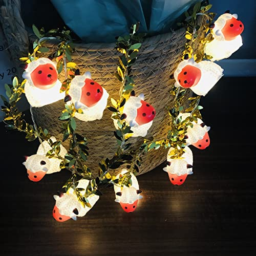 10 LEDs Süße Schafform Saitenleuchten Schafe Nacht Licht Schaf Lichterkette Batterie für Schlafzimmer Halloween Weihnachtsfeiertagsfeier Klassenzimmer Dekoration (1.65m/10led, Schaf mit Goldrebe)