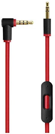 Replacement White Audio Cable Compatible with Beats by Dr Dre Solo2 / Solo2 Wireless Headphones w/In-Line Remote and Mic Compatible to Apple iPhone And Samsung Galaxy Note (red)