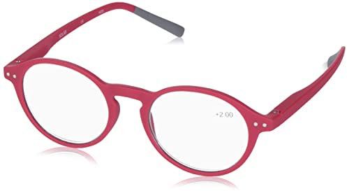 Solar Brille R01 Dunkelblau +2 Unisex, rot matt, One size