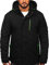 BOLF Herren Winterjacke Skijacke Snowboardjacke mit Reißverschluss und Kapuze Bündchen Outdoor Freizeit 7097 Schwarz-Grün S [4D4]