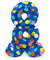 Folat 64788 Luftballon Geburtstag Stehender Ziffer Zahl 8 Colorful Dots Blau mit farbigen Punkten 41 cm - Decoration Geburtstagdeko, Ballon Zahl, Kein Helium erforderlich
