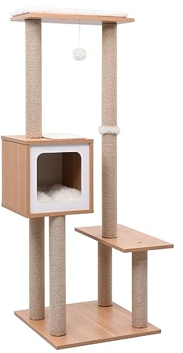 Bussandri Exclusive - Katzen-Kratzbaum mit Sisal-Kratzmatte 129 cm