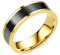 Gualiy Männer Ring Edelstahl, Ringe Damen Gold 6MM mit Schwarz Emaille Ringe Größe 54 (17.2)