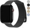 Fullmosa Cinturino Traspirante per Apple Watch Cinturino 44mm 46mm 40mm 45mm 42mm 41mm 38mm 49mm Donna Uomo, Cinturini Milanese Acciaio Compatibile con iWatch Ultra SE Serie 10 9 8 7 6 5 4 3 2 1, Nero