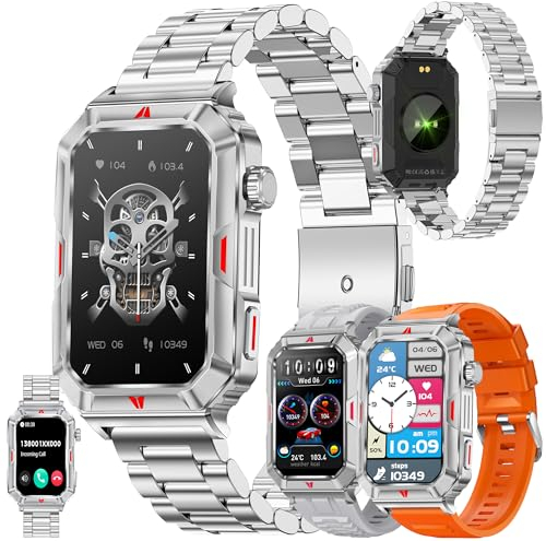 ZPIMY Smartwatch Herren mit Telefonfunktion, 1,57 AMOLED Touchscreen Uhren Fitness Tracker 123 Sportmodi Aktivitätstracker Schlafmonitor Schrittzähler IP68 Wasserdicht Armbanduhr mit Android iOS