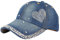 Aisi Berretto da baseball da donna con strass scintillanti, in denim, alla moda, stile hip hop, cappello da sole, Blu, Taglia unica