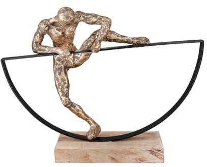 Casablanca große Deko Figur Skulptur Mann XL - Dekofigur aus Aluminium Holz Farbe: Bronze - Dekoration Geschenk Motivation Geburtstag Höhe 32 cm