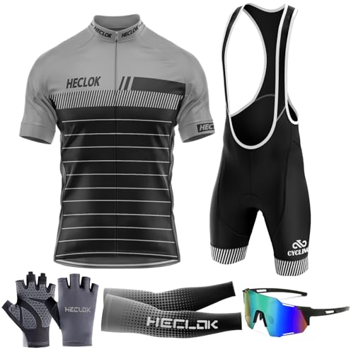 Radtrikot Set Herren Kurzarm Fahrradbekleidung Sommer Fahrradtrikot Radfahren Anzug mit 9D-Gel-gepolsterten Shorts,Herren Fahrrad Trikots für Radfahren MTB,Fahrrad-Shirts (XL,TYP-8)