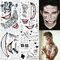 4 Feuilles Halloween Tatouages Temporaires, Grandes Squad Suicide Tattoo temporaire Joker Harley Arc de Tatouage Quinn Femme Homme Autocollant Carnaval Halloween Cosplay Costume Maquillage Props