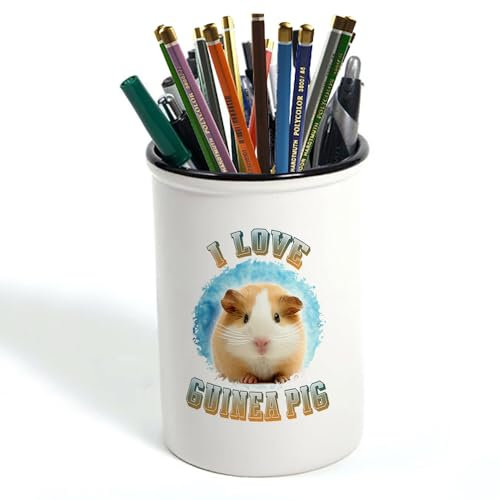 I love Guinea Pig, Best Gift For Animal Lover, Pen/Pencil Pot, Makeup Pot, Brushes Holder, Stuff Storage Pot.
