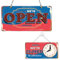 PLIGREAT Panneau Ouvert de Style Vintage Rouge Bleu Panneau Ouvert et Fermé Double Face Panneau D'Accueil pour les Heures D'Ouverture des Entreprises Plaque pour Magasin de Détail Bar Boulangerie