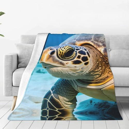Big Sea Turtle Ultraweiche Micro-Fleece-Decke, gemütlich und leicht