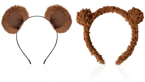 2 Pieces Of Bear Headbands, Cute Plush Headbands, Cosplay Headbands, Face Wash Headbands, Party Photo Props